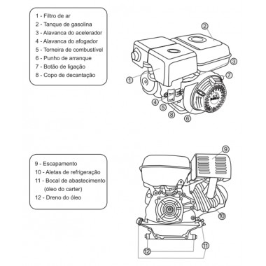 Motor estacionário a gasolina 5.5