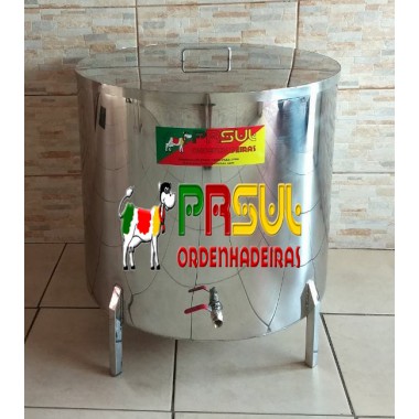 Pasteurizador e processador com tampa 200 lt para leite e queijos modelo circular