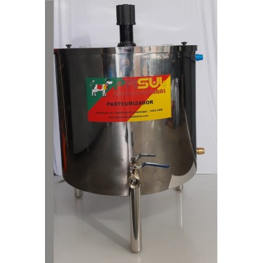Pasteurizador e processador com tampa 500 lt para leite e queijos modelo circular