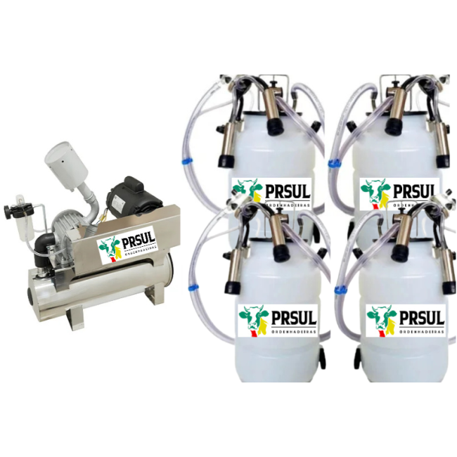 Ordenhadeira fixa com 4 conjuntos com capacidade para ordenhar até 6 vacas ao mesmo tempo com Bv 700 lt